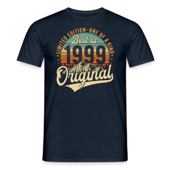 Original 1999 Vintage Anniversaire Rétro - T-shirt homme - marine - Devant - AI Model Male 178 light (178cm)