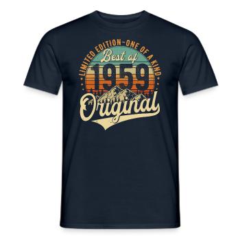 Original 1959 Vintage Anniversaire Rétro - T-shirt homme - marine - Devant - AI Model Male 178 light (178cm)