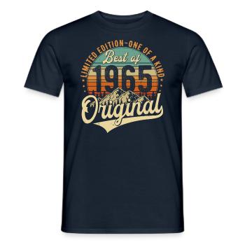 Original 1965 Vintage Jahrgang Geburtstag Retro - Männer T-Shirt - Navy - Vorne - AI Model Male 178 light (178cm)
