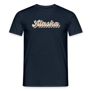 Vintage Hippie 70er USA Staat - Retro Alaska - Männer T-Shirt - Navy - Vorne - AI Model Male 178 light (178cm)