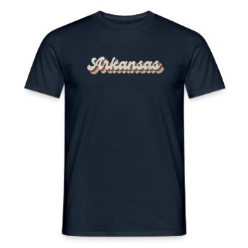 Vintage Hippie 70er USA Staat - Retro Arkansas - Männer T-Shirt - Navy - Vorne - AI Model Male 178 light (178cm)