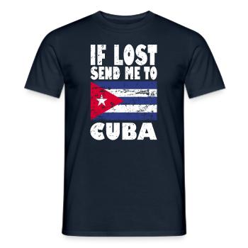 Drapeau de Cuba - T-shirt homme - marine - Devant - AI Model Male 178 light (178cm)