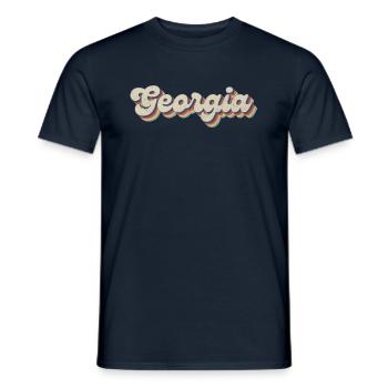 Vintage Hippie 70s USA État - Retro Georgia - T-shirt homme - marine - Devant - AI Model Male 178 light (178cm)