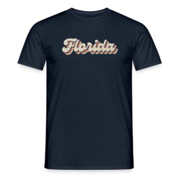 Vintage Hippie 70s USA State - Retro Florida - Men's T-Shirt - navy - Front - AI Model Male 178 light (178cm)