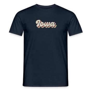 Vintage Hippie 70s USA State - Retro Iowa - Men's T-Shirt - navy - Front - AI Model Male 178 light (178cm)