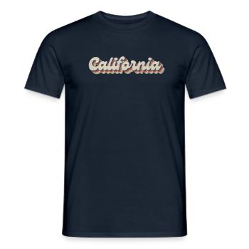 Vintage Hippie 70s USA State - Rétro Californie - T-shirt homme - marine - Devant - AI Model Male 178 light (178cm)