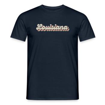 Vintage Hippie 70s USA State - Rétro Louisiane - T-shirt homme - marine - Devant - AI Model Male 178 light (178cm)