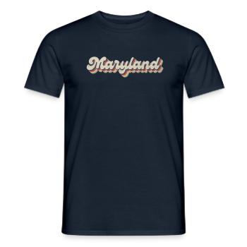 Vintage Hippie 70s USA État - Retro Maryland - T-shirt homme - marine - Devant - AI Model Male 178 light (178cm)