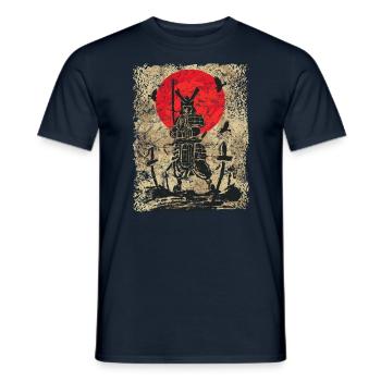 Schwertkämpfer Krieger Japanischer Samurai - Männer T-Shirt - Navy - Vorne - AI Model Male 178 light (178cm)