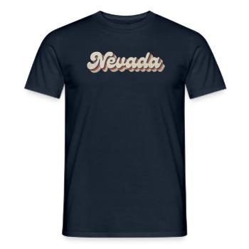 Vintage Hippie 70er USA Staat - Retro Nevada - Männer T-Shirt - Navy - Vorne - AI Model Male 178 light (178cm)