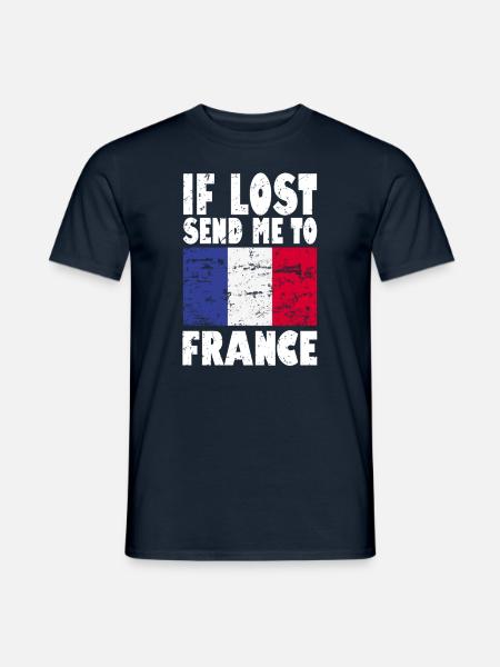Frankreich Flagge Spruch - Männer T-Shirt - Navy