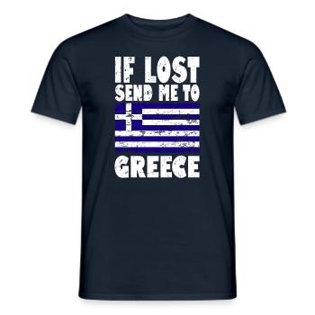 Greece Flag Saying - Men's T-Shirt - navy - Front - AI Model Male 178 light (178cm)