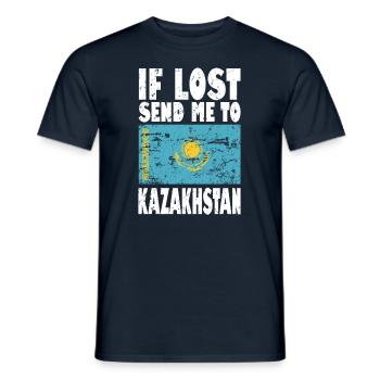 Drapeau du Kazakhstan - T-shirt homme - marine - Devant - AI Model Male 178 light (178cm)