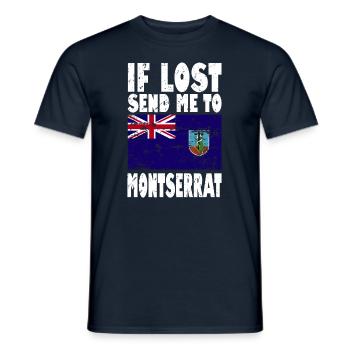 Dicton du drapeau de Montserrat - T-shirt homme - marine - Devant - AI Model Male 178 light (178cm)