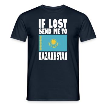 Drapeau du Kazakhstan - T-shirt homme - marine - Devant - AI Model Male 178 light (178cm)