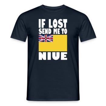 Dicton du drapeau de Niue - T-shirt homme - marine - Devant - AI Model Male 178 light (178cm)