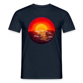 Coucher de soleil sur la mer - T-shirt homme - marine - Devant - AI Model Male 178 light (178cm)