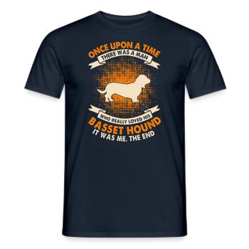 Es War Einmal - Basset Hound - Männer T-Shirt - Navy - Vorne - AI Model Male 178 light (178cm)