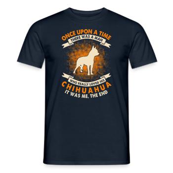 Une fois - Chihuahua - T-shirt homme - marine - Devant - AI Model Male 178 light (178cm)
