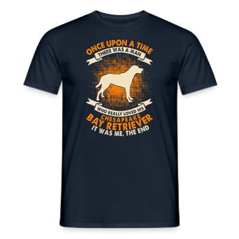 Une fois - Chesapeake Retriever - T-shirt homme - marine - Devant - AI Model Male 178 light (178cm)