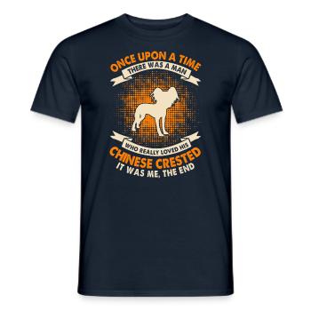 Once - Chinese Crested - Men's T-Shirt - navy - Front - AI Model Male 178 light (178cm)