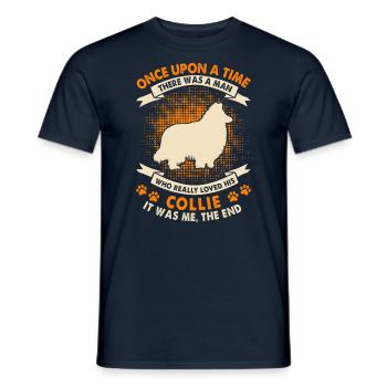 Une fois - Collie - T-shirt homme - marine - Devant - AI Model Male 178 light (178cm)