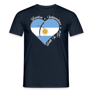Liberté Foi en Dieu - Argentine - T-shirt homme - marine - Devant - AI Model Male 178 light (178cm)