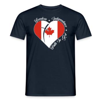 Freedom Faith in God - Canada - Men's T-Shirt - navy - Front - AI Model Male 178 light (178cm)