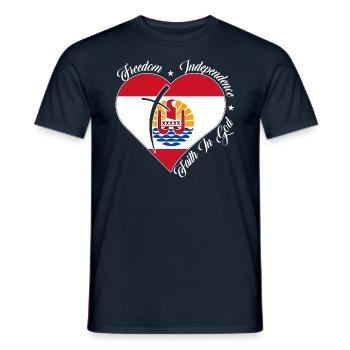 Liberté Foi en Dieu - Bora Bora - T-shirt homme - marine - Devant - AI Model Male 178 light (178cm)