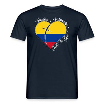Freedom Faith in God - Colombia - Men's T-Shirt - navy - Front - AI Model Male 178 light (178cm)