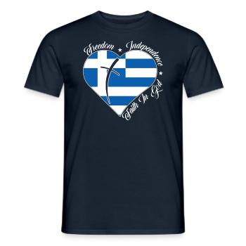 Freedom Faith in God - Greece - Men's T-Shirt - navy - Front - AI Model Male 178 light (178cm)