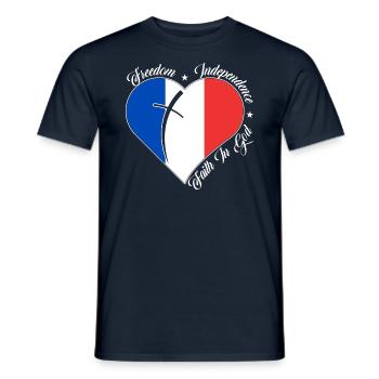 Freedom Faith in God - France - Men's T-Shirt - navy - Front - AI Model Male 178 light (178cm)