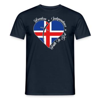 Freedom Faith in God - Iceland - Men's T-Shirt - navy - Front - AI Model Male 178 light (178cm)