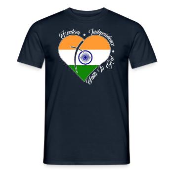Freedom Faith in God - India - Men's T-Shirt - navy - Front - AI Model Male 178 light (178cm)