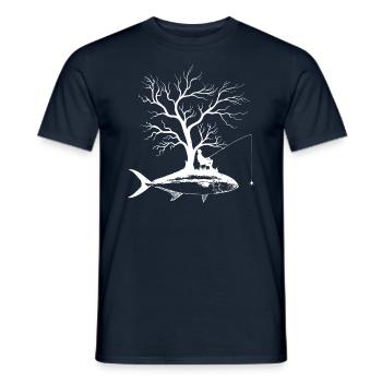 Grafikbaum - Fisch Amberjack - Männer T-Shirt - Navy - Vorne - AI Model Male 178 light (178cm)