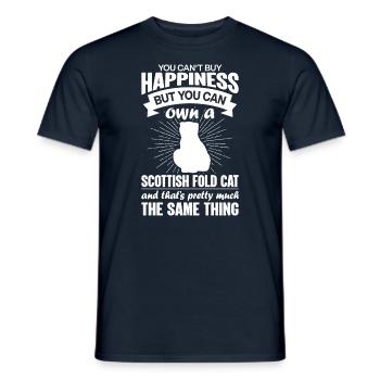 Peut acheter un chat Scottish Fold - T-shirt homme - marine - Devant - AI Model Male 178 light (178cm)