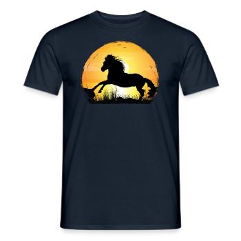 Sunset - Appaloosa Horse - Men's T-Shirt - navy - Front - AI Model Male 178 light (178cm)