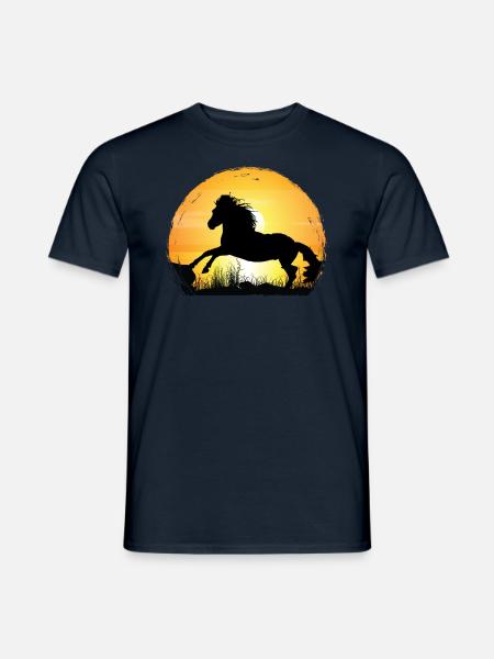 Sonnenuntergang - Appaloosa-Pferd - Männer T-Shirt - Navy