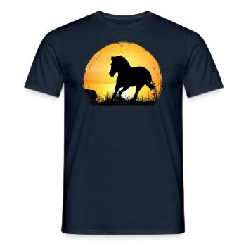 Coucher de soleil - Grade Horse - T-shirt homme - marine - Devant - AI Model Male 178 light (178cm)