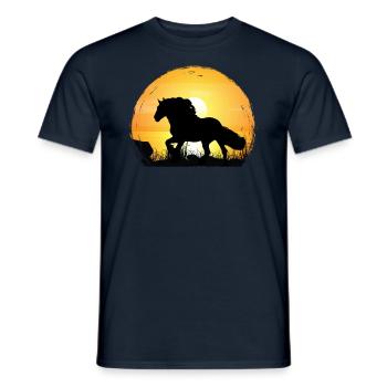 Sunset - Cold Blood Horse - Men's T-Shirt - navy - Front - AI Model Male 178 light (178cm)