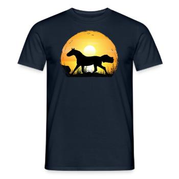 Sunset - Holsteiner Horse - Men's T-Shirt - navy - Front - AI Model Male 178 light (178cm)