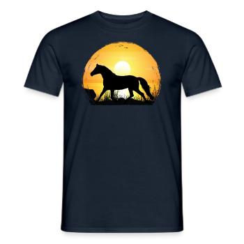 Sunset - Westfali Horse - Men's T-Shirt - navy - Front - AI Model Male 178 light (178cm)