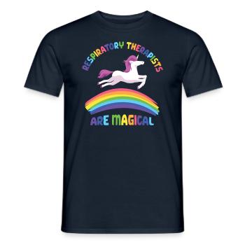 Thérapeute respiratoire Licorne - T-shirt homme - marine - Devant - AI Model Male 178 light (178cm)