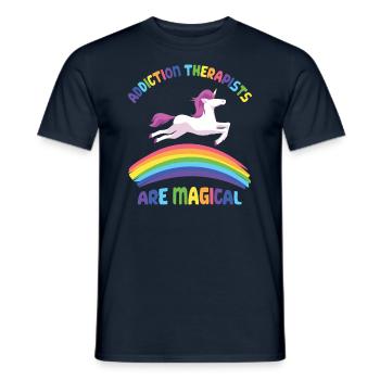 Thérapeute en toxicomanie licorne - T-shirt homme - marine - Devant - AI Model Male 178 light (178cm)