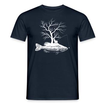 Arbre graphique - Achigan à grande bouche poisson - T-shirt homme - marine - Devant - AI Model Male 178 light (178cm)