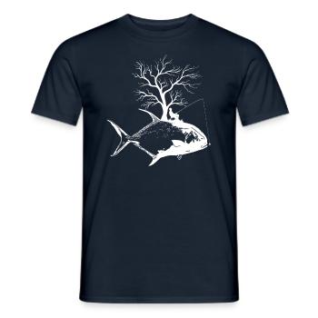 Arbre graphique - Permis de pêche - T-shirt homme - marine - Devant - AI Model Male 178 light (178cm)