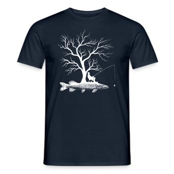 Graphic Tree - Fish Northern Pike - Men's T-Shirt - navy - Front - AI Model Male 178 light (178cm)