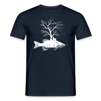 Grafikbaum - Fisch Kleiner Bass - Männer T-Shirt - Navy - Vorne - AI Model Male 178 light (178cm)
