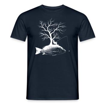 Arbre graphique - Vivaneau de poisson - T-shirt homme - marine - Devant - AI Model Male 178 light (178cm)