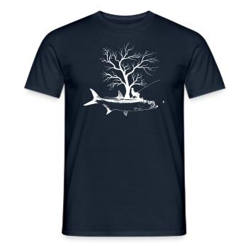 Grafikbaum - Fischtarpon - Männer T-Shirt - Navy - Vorne - AI Model Male 178 light (178cm)